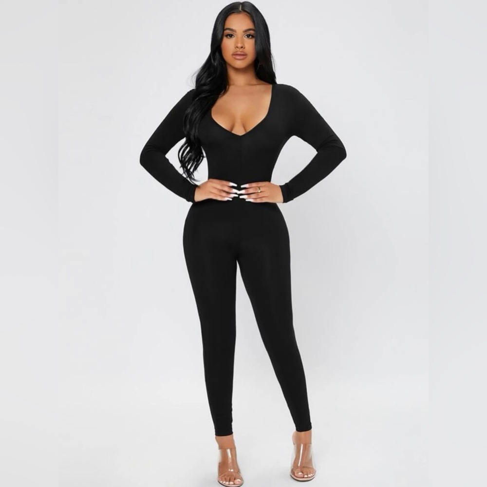 SHEIN PETITE Sweetheart Neck Unitard Jumpsuit